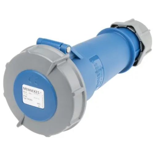 MENNEKES, AM-TOP IP67 Blue Cable Mount 3P Industrial Power Socket, Rated At 32A, 230 V - 552RS product image