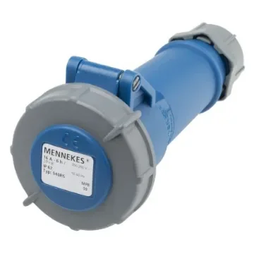 MENNEKES, AM-TOP IP67 Blue Cable Mount 3P Industrial Power Socket, Rated At 16A, 230 V - 540RS product image