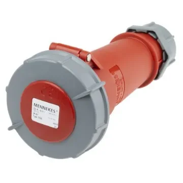 MENNEKES, AM-TOP IP67 Red Cable Mount 4P Industrial Power Socket, Rated At 32A, 400 V - 556RS product image