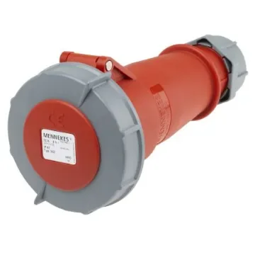 MENNEKES, AM-TOP IP67 Red Cable Mount 3P + N + E Industrial Power Socket, Rated At 32A, 400 V - 562RS product image