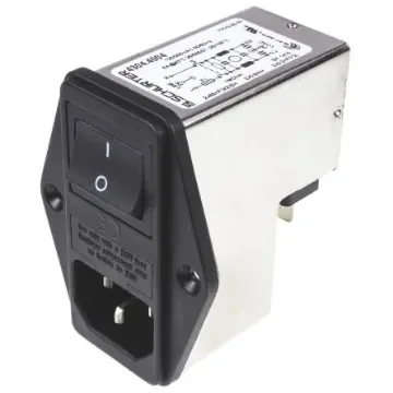 Schurter 6A, 250 V ac Male Panel Mount Filtered IEC Connector 2 Pole 4304.4004 1 Fuse product image