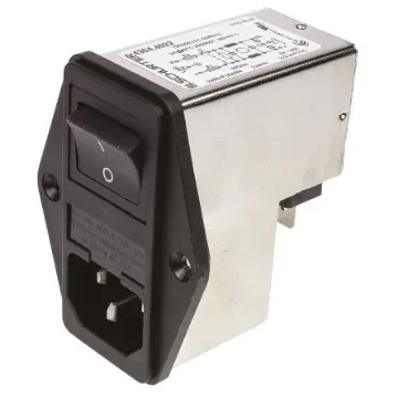 Schurter 2A, 250 V ac Male Panel Mount Filtered IEC Connector 4304.4022, Solder product image