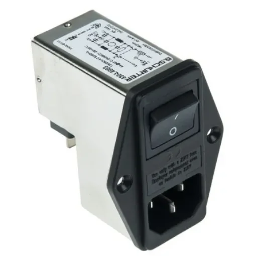 Schurter 4A, 250 V ac Male Panel Mount Filtered IEC Connector 4304.4003 product image
