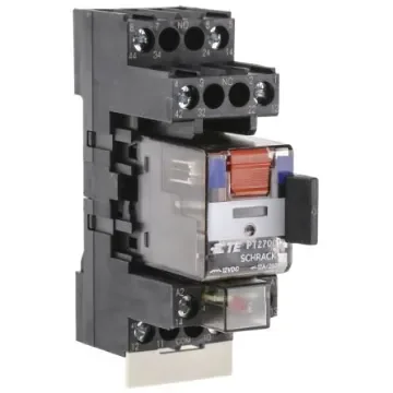 TE Connectivity DIN Rail Power Relay, 12V dc Coil, 12A Switching Current, DPDT - PT2S7LB2 7-1415074-1 product image