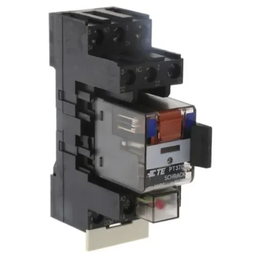 TE Connectivity DIN Rail Power Relay, 24V dc Coil, 10A Switching Current, 3PDT - PT3S7LC4 2-1415075-1 product image