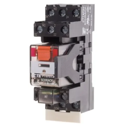 TE Connectivity DIN Rail Power Relay, 230V ac Coil, 10A Switching Current, 3PDT - PT3S7TD0 1415075-1 product image