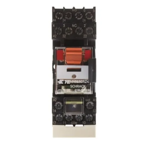 TE Connectivity DIN Rail Power Relay, 24V ac Coil, 6A Switching Current, 4PDT - PT5S7RC4 7-1415075-1 product image