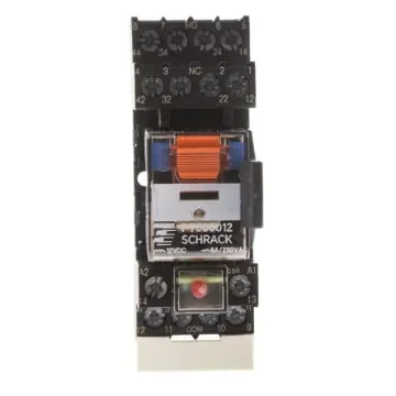 TE Connectivity DIN Rail Power Relay, 12V dc Coil, 6A Switching Current, 4PDT - PT5S8LB2 5-1415075-1 product image