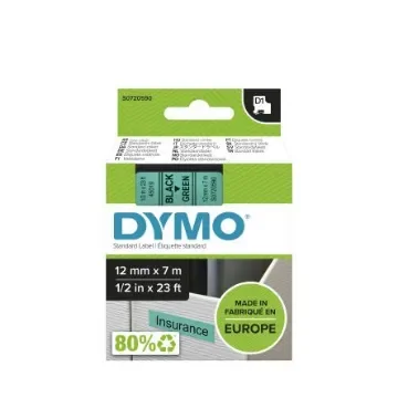 Dymo Black on Green Label Printer Tape, 7 m Length, 12 mm Width - S0720590 product image