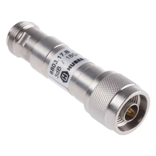Huber+Suhner 50O RF Attenuator N Connector N Plug to N Socket 0.8 dB, 3 dB, Operating Frequency 18GHz - 6803.17.B product image