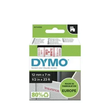 Dymo Red on White Label Printer Tape, 7 m Length, 12 mm Width - S0720550 product image