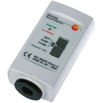 Testo 0554 0452 Sound Level Calibrator, ±0.5 dB Accuracy, 94 dB, 114 dB Output, 1/2 in, 1 in Microphone product image