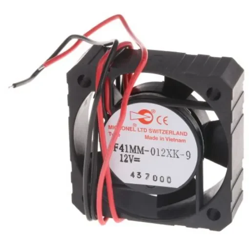 Micronel F41 Series Axial Fan, 12 V dc, DC Operation, 7.5m³/h, 756mW, 80mA Max, 41 x 41 x 12mm - F41MM-012XK-9 product image