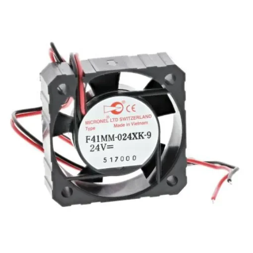 Micronel F41 Series Axial Fan, 24 V dc, DC Operation, 8.4m³/h, 864mW, 55mA Max, 41 x 41 x 12mm - F41MM-024XK-9 product image