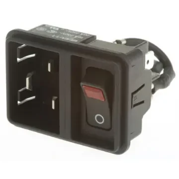 Schurter C20 Snap-In IEC Connector Male, 16/20A, 250 V - EC11.0021.201 product image