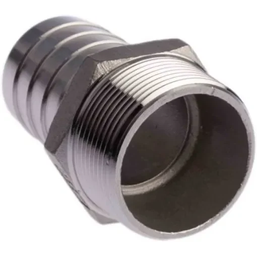 RS PRO Stainless Steel Pipe Fitting, Straight Hexagon Hose Nipple, Male R 1-1/2in x Male - 4993798 product image