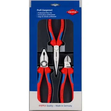 Knipex 3-Piece Plier Set, Straight Tip, 185 mm Overall - 00 20 11 product image