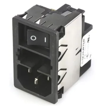 Schurter 1A, 250 V ac Male Snap-In Filtered IEC Connector 2 Pole KMF1.1111.11, Solder 2 Fuse product image