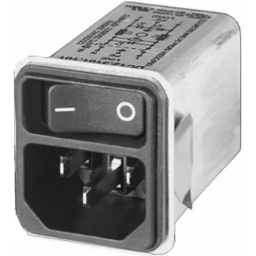 Schurter 4A, 250 V ac Male Snap-In Filtered IEC Connector DC12.3102.101 product image