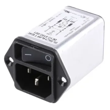 Schurter 6A, 250 V ac Male Panel Mount Filtered IEC Connector DC12.4102.001 product image