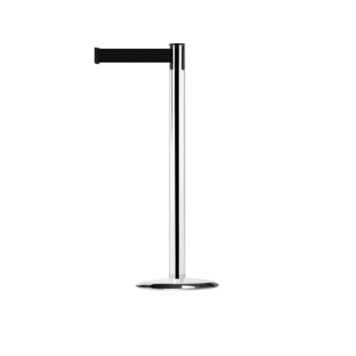 Tensator Black, Silver Steel Retractable Barrier, 2.3m, Black Tape - 889U-1P-B9 product image