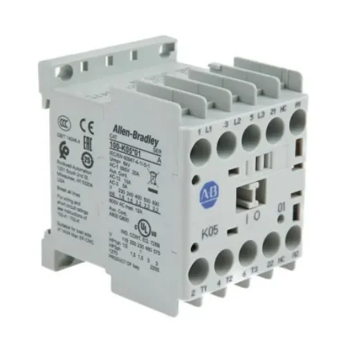 Allen Bradley 100 Series 100K Contactor, 24 V dc Coil, 3-Pole, 5 A, 2.2 kW, 1NC, 690 V ac - 100-K05DJ01 product image