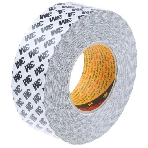 3M 9086 Translucent Double Sided Paper Tape, 0.19mm Thick, 16 N/cm, Paper Backing, 50mm x 50m - 9086 50MMX50M product image