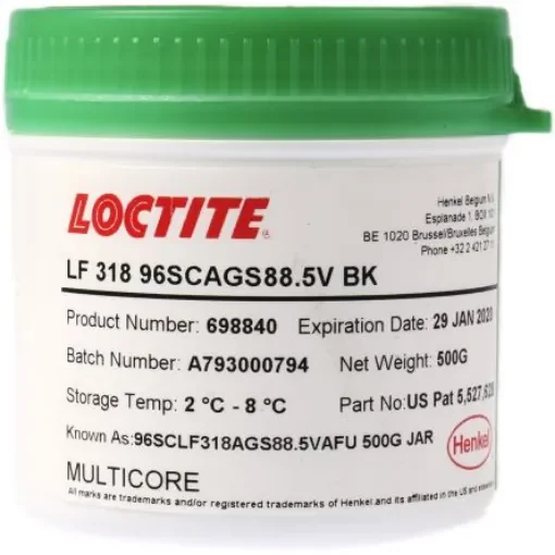 Multicore Loctite LF318 Lead Free Solder Paste, 500g Tub - 698840 product image