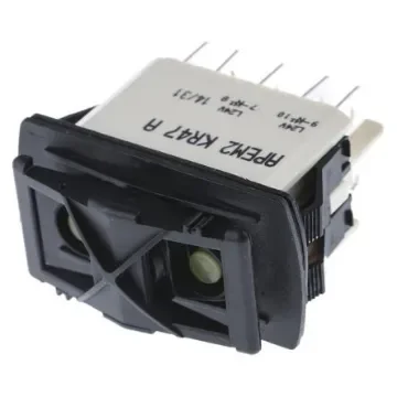 APEM Illuminated DPDT, (On)-Off-(On) Rocker Switch Panel Mount - KR47CAKLLG product image