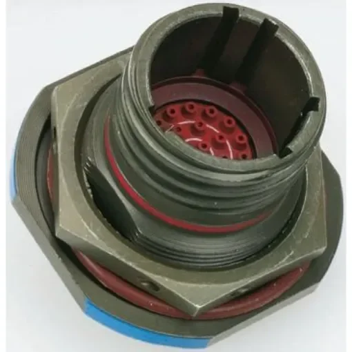 Amphenol Limited, TV, Copper Alloy 6 Way Panel Mount MIL Spec Circular Connector ReceptacleGreen, Pin Contacts,Shell - TV07RW-09-35PN(W52) product image
