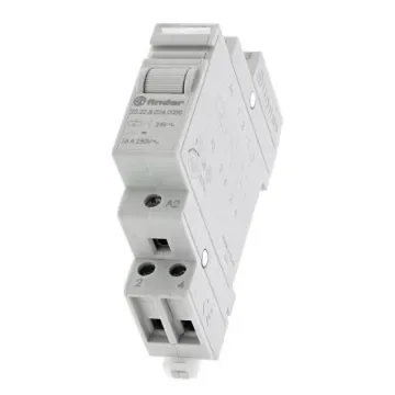 Finder DIN Rail Latching Modular Step Relay, 24V ac Coil, 16A Switching Current, DPST-NO - 20.22.8.024.0000 product image