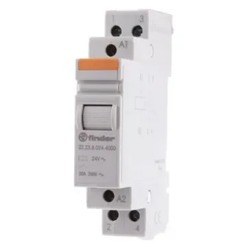 Finder DIN Rail Power Relay, 24V ac Coil, 20A Switching Current, SPST-NC, SPST-NO - 22.23.8.024.4000 product image