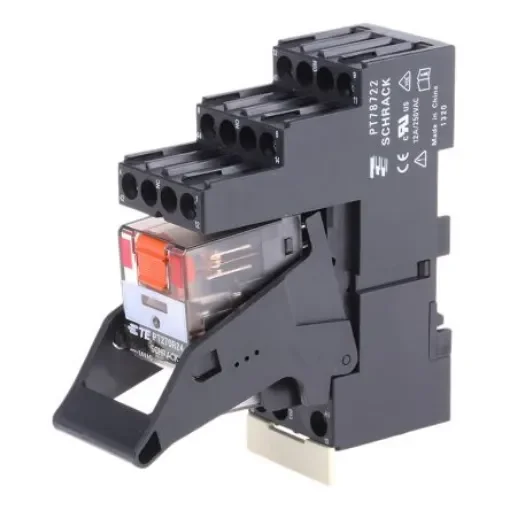 TE Connectivity DIN Rail Power Relay, 24V ac Coil, 12A Switching Current, DPDT - PT2L7RC4 9-1415534-0 product image