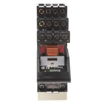 TE Connectivity DIN Rail Power Relay, 24V ac Coil, 6A Switching Current, 4PDT - PT5L7RC4 1-1415535-1 product image