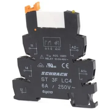 TE Connectivity SNR Series Interface Relay, DIN Rail Mount, 24V dc Coil, SPDT, 1-Pole - ST3P3LC4 3-1416100-2 product image