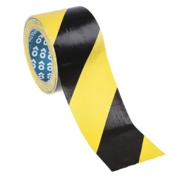 Advance Tapes AT8 Black/Yellow PVC 33m Hazard Tape, 0.14mm Thickness - 5114255 product image