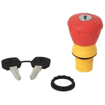 Allen Bradley 800F Series Key Release Illuminated Emergency Stop Push Button, 22mm Cutout, IP66 - 800FP-MK44 product image