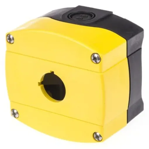 Allen Bradley Yellow Plastic 800F Push Button Enclosure - 1 Hole 22mm Diameter - 800F-1YM product image