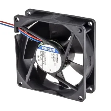 ebm-papst 8400 N Series Axial Fan, 12 V dc, DC Operation, 45m³/h, 900mW, 75mA Max, 80 x 80 x 25mm - 8412 NGMLE product image