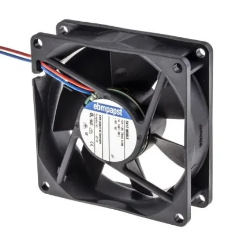 ebm-papst 8400 N Series Axial Fan, 12 V dc, DC Operation, 45m³/h, 900mW, 75mA Max, 80 x 80 x 25mm - 8412 NGMLE product image