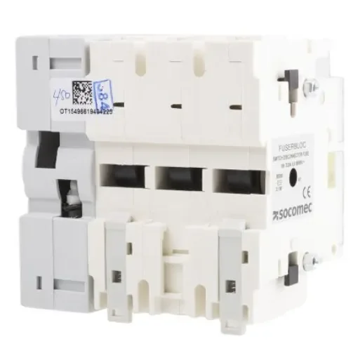 Socomec Fuse Switch Disconnector, 3 Pole, 32A Max Current, 10A Fuse Current - 3841 3003 product image