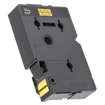 Brother Black on Yellow Label Printer Tape, 8 m Length, 12 mm Width - TC601 product image
