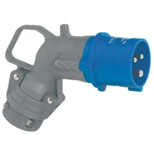 Legrand, HYPRA IP44 Blue Cable Mount 2P + E Right Angle Industrial Power Plug, Rated At 16A, 230 V - 0 520 62 product image