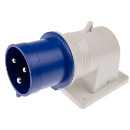 Scame IP44 Blue Wall Mount 2P + E Right Angle Industrial Power Plug, Rated At 32A, 230 V - 242.3293 product image