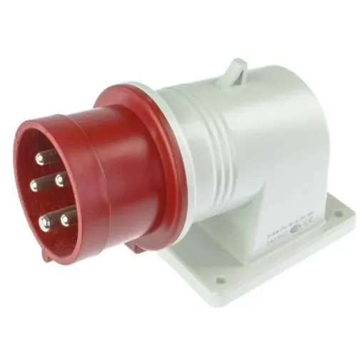 Scame IP44 Red Wall Mount 3P + N + E Right Angle Industrial Power Plug, Rated At 16A, 415 V - 242.1697 product image