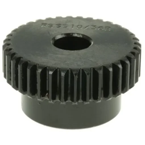 RS PRO Steel 36 Teeth Spur Gear, 1 Module, 10mm Bore Diam, 36mm Pitch Diam, 28mm Hub Diam - 5216323 product image