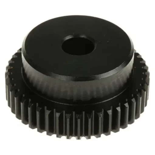 RS PRO Steel 44 Teeth Spur Gear, 1 Module, 10mm Bore Diam, 44mm Pitch Diam, 35mm Hub Diam - 5216345 product image