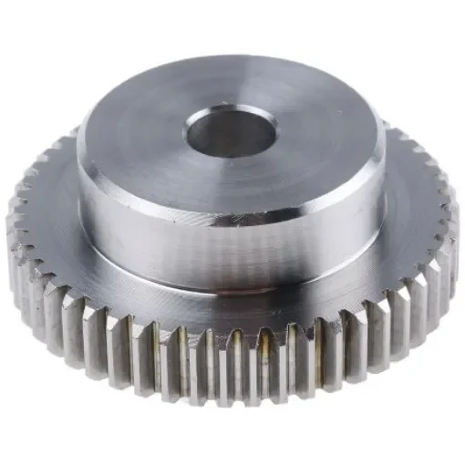 RS PRO Stainless Steel 50 Teeth Spur Gear, 1 Module, 10mm Bore Diam, 50mm Pitch Diam, 35mm Hub Diam - 5216783 product image
