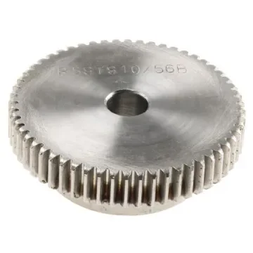 RS PRO Stainless Steel 56 Teeth Spur Gear, 1 Module, 10mm Bore Diam, 56mm Pitch Diam, 40mm Hub Diam - 5216799 product image