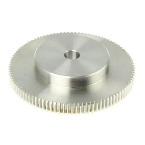RS PRO Stainless Steel 100 Teeth Spur Gear, 1 Module, 12mm Bore Diam, 100mm Pitch Diam, 60mm Hub Diam - 5216806 product image